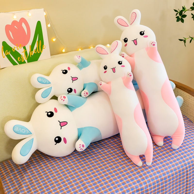 Gối Ôm Thỏ Trắng Dễ Thương Siêu Mềm Mịn Siêu Hot (60cm---1m1) Chất Vải Miniso 4 Chiều Mềm Mại, Co Giãn, Êm Ái (Tặng Kèm 1 Ví Da 12 Ngăn Đựng Thẻ ATM, CCCD)