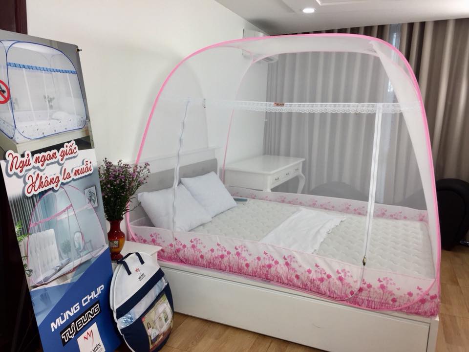 Màn chụp tự bung cao cấp Mộc Miên - Màn chống muỗi cho người lớn - 1m4 x 2m