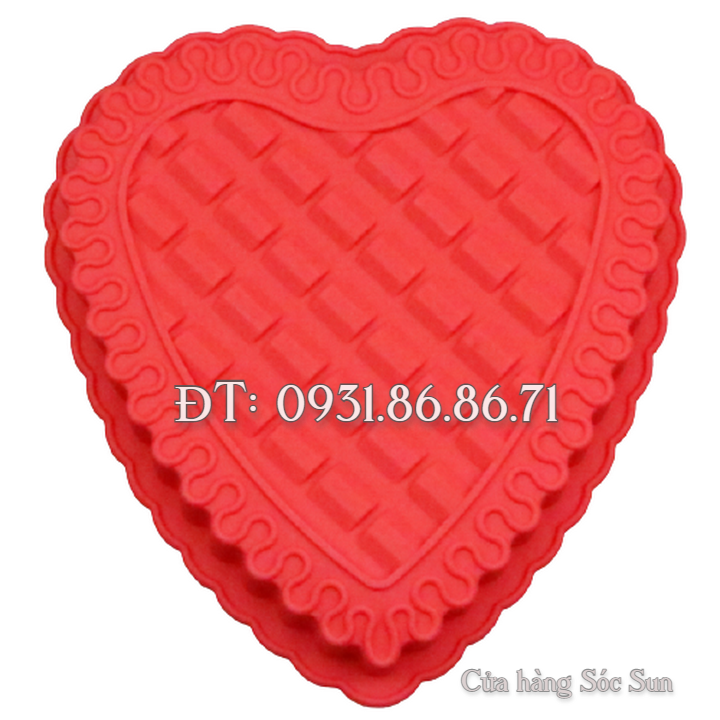 Khuôn silicon trái tim đan xen loại 24 cm – Mã số 1105
