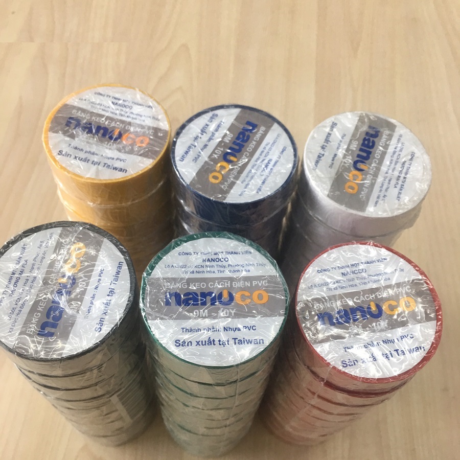 Băng keo cách điện NANOCO 9M-10Y màu đen FKPT10BL