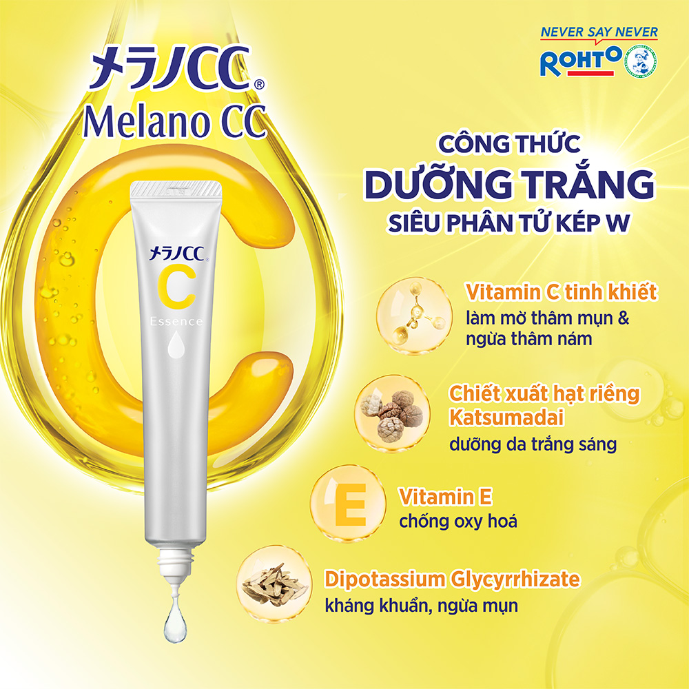 Tinh chất vitamin C dưỡng trắng da, chống thâm nám Melano CC Whitening Essence 20ml