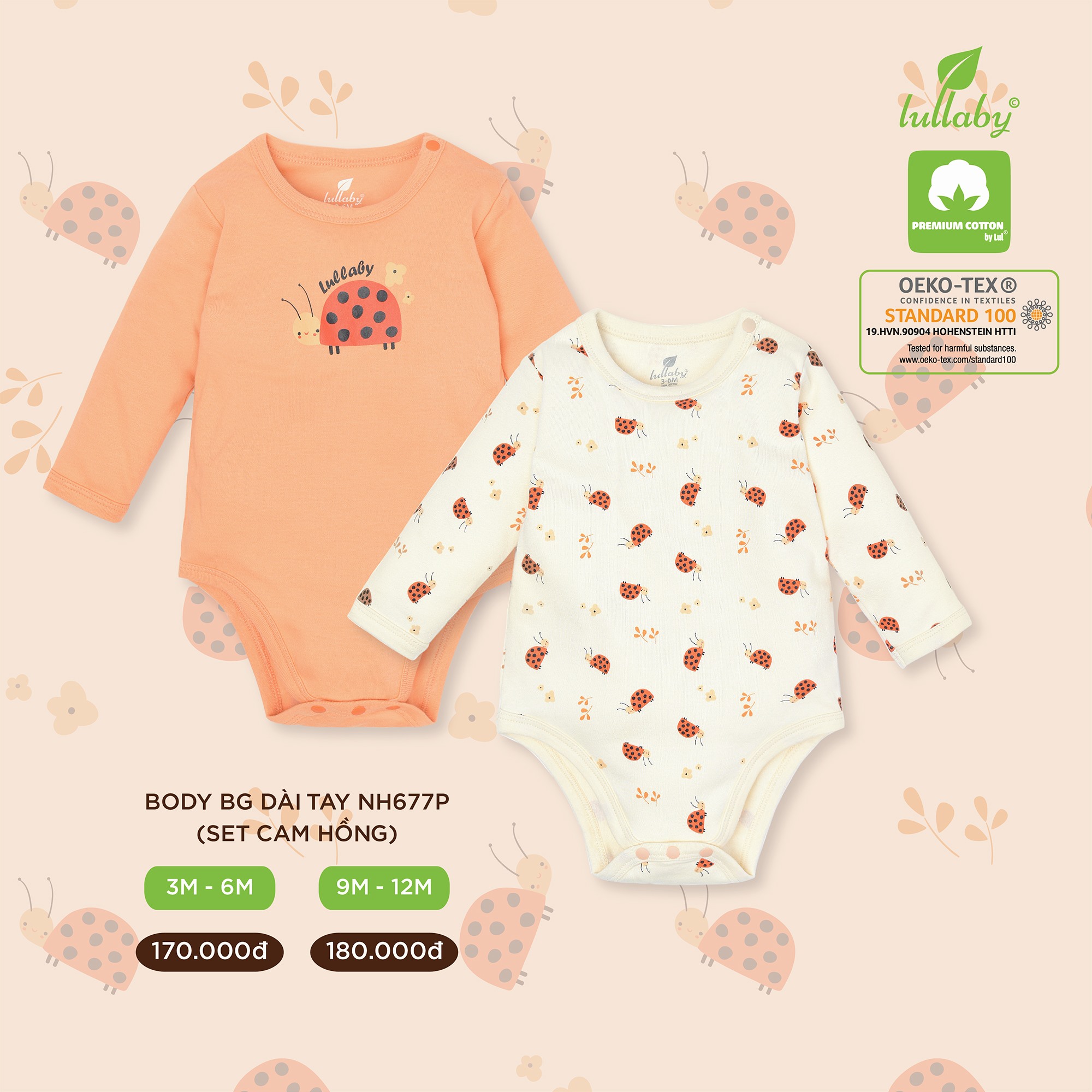 [LULLABY 2021] Set 2 bộ BODYCHIP dài tay thu đông bé trai và bé gái BST THU ĐÔNG 2021 INTERLOCK 100% COTTON