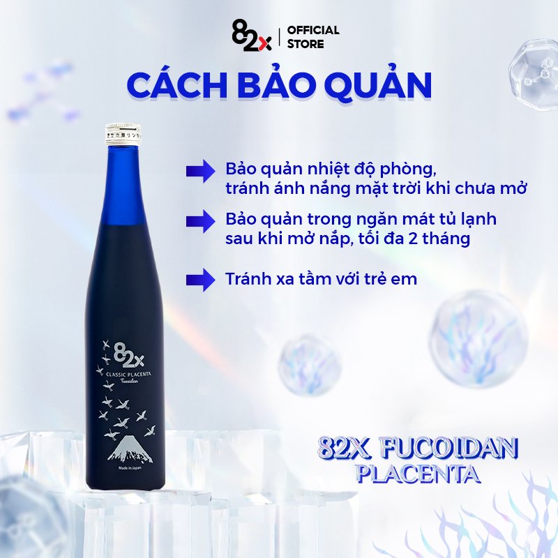 Nước Uống 82X FUCOIDAN PLACENTA Hàm Lượng 450.000mg Placenta Từ Heo Shizuoka Và Fucoidan Từ Tảo Nâu Mozuku