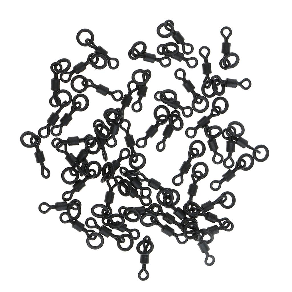 50Pcs Carp Fishing Swivels Micro Hook Ring Swivels Connector Chod Rig 20mm