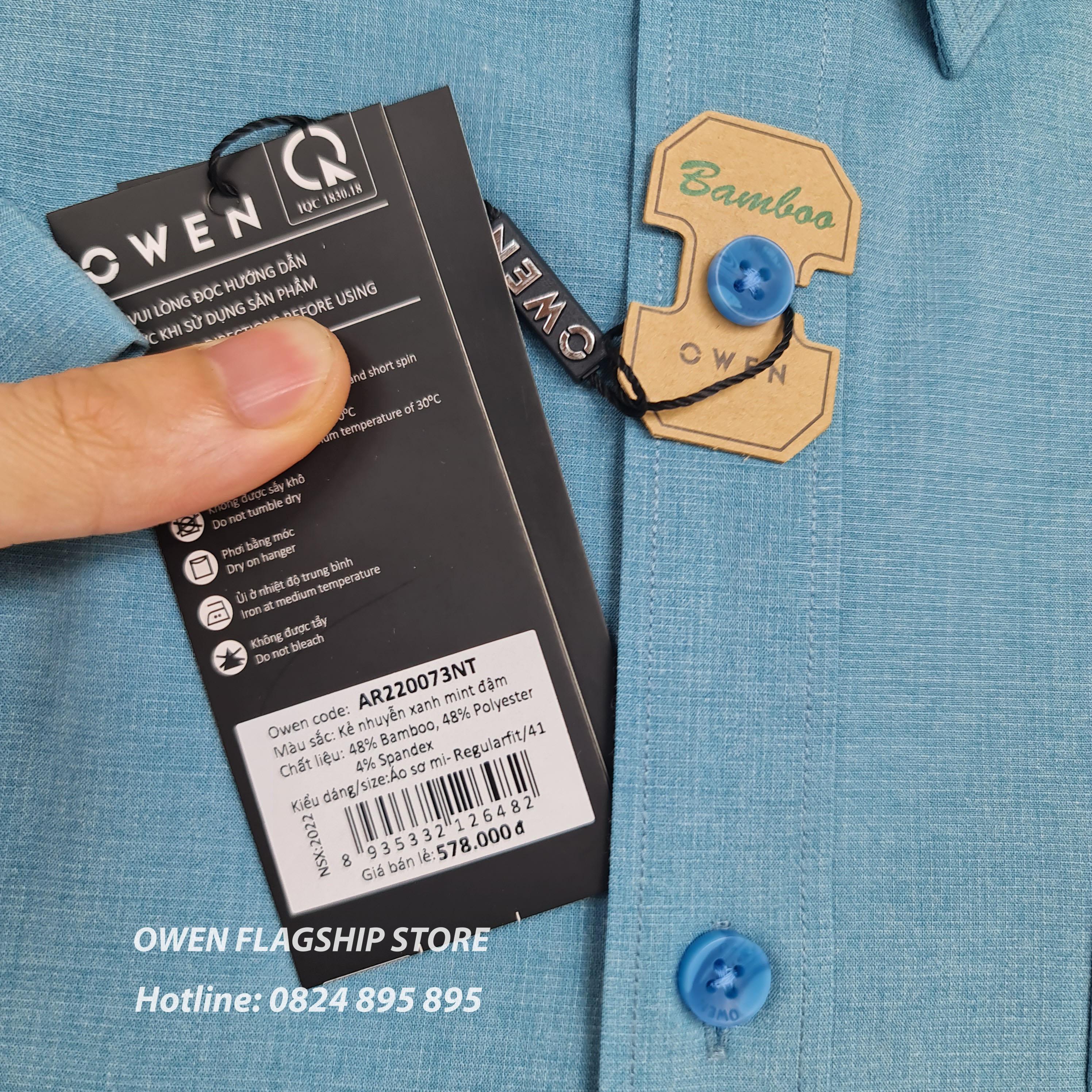 Áo Sơ mi Owen nam cộc tay dáng Regularfit sợi Tre Mã AR220073NT