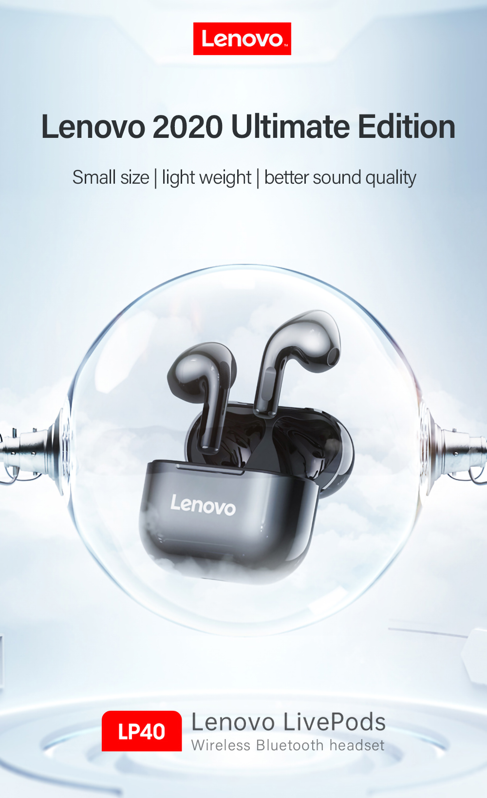 Tai Nghe Bluetooth Lenovo Livepods LP40 TWS Hàng Chính Hãng