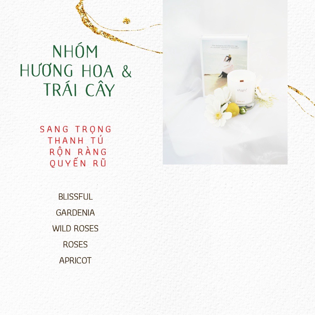 Nến thơm tinh dầu Aurae - 6 mùi hương sang trọng dùng trang trí nhà cửa/quà tặng