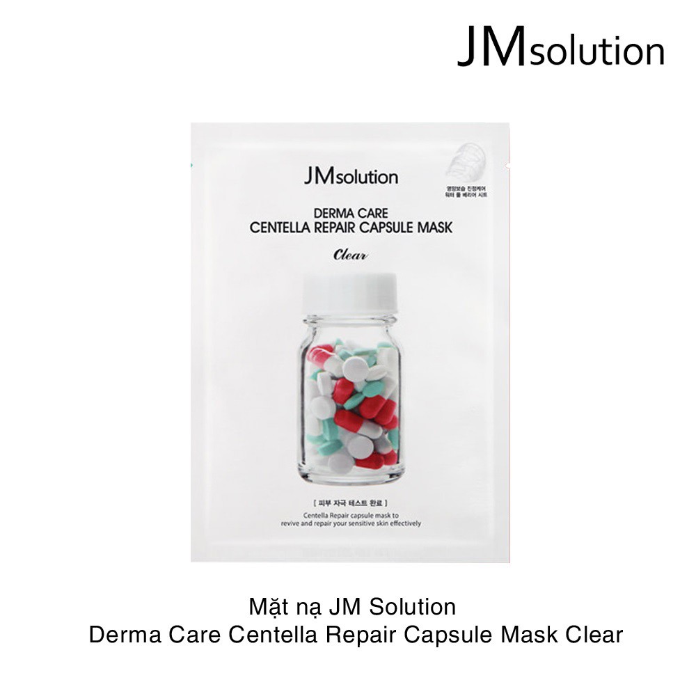 Mặt Nạ Làm Dịu, Phục Hồi Da JM Solution Derma Care Centella Repair Capsule Mask Clear 30ml