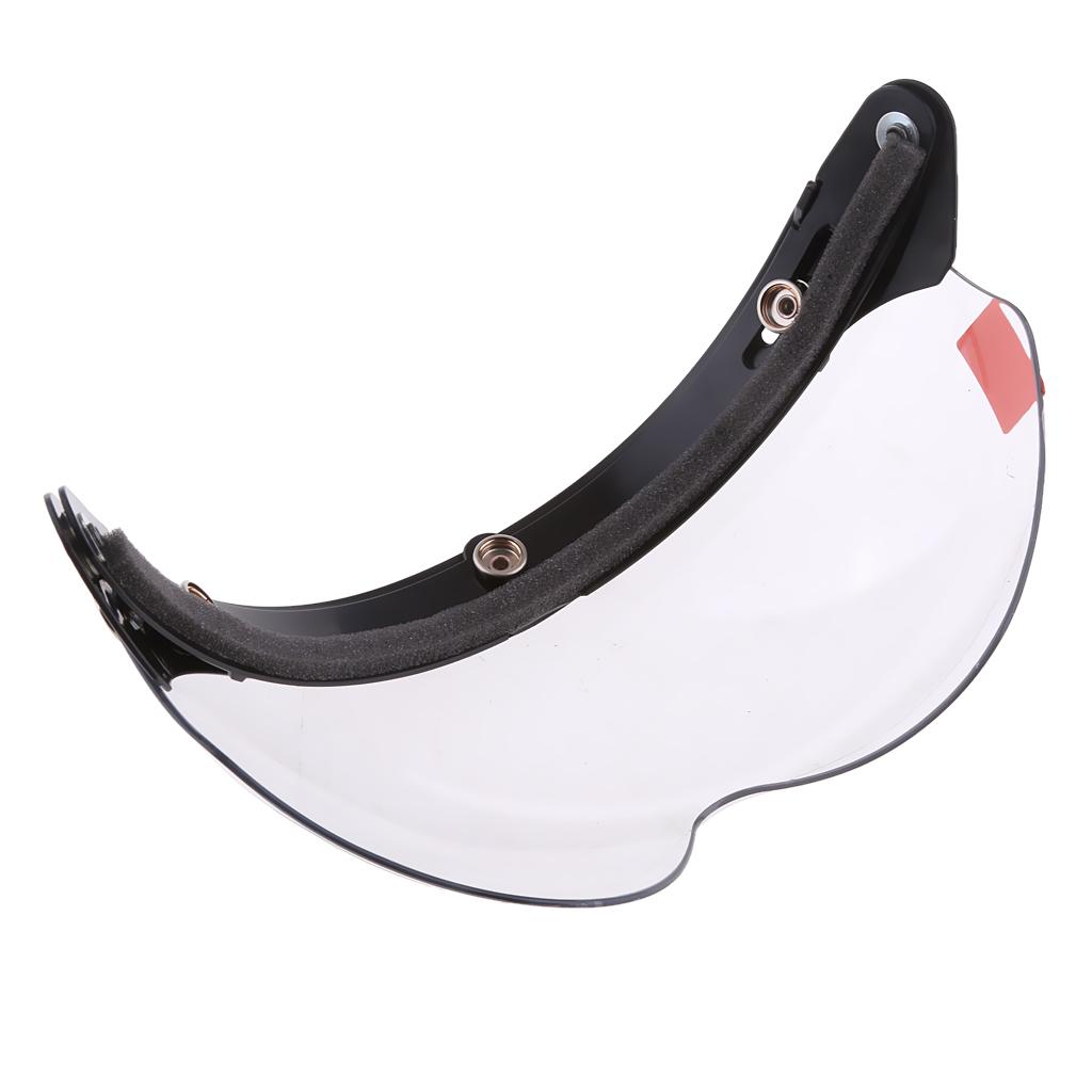 Motorcycle Helmets 3/4 Face 3 Snap Flip Up Visor with Lens Clear+Grey