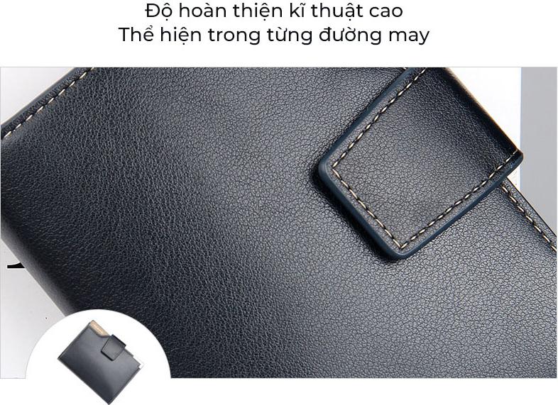 Ví da bóp nam có ngăn khoá kiểu mới, 18 ngăn thông minh, hộp đẹp - Hàng nhập khẩu