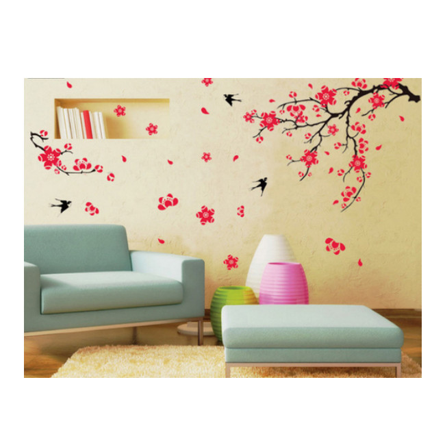 Decal Dán Tường Cành Đào Đỏ PK102