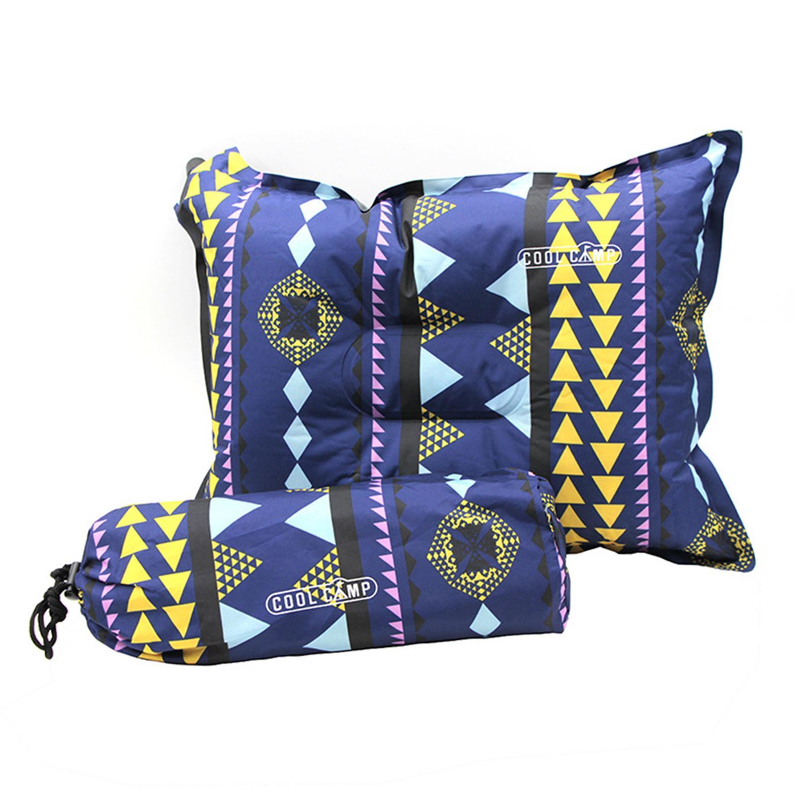 Colorful Inflating Travel Camping Pillow with Storage Bag