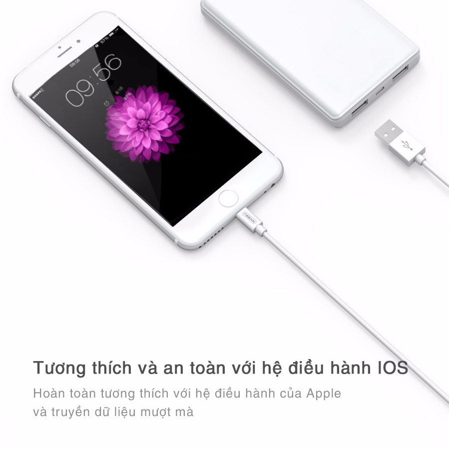 Dây cáp sạc nhanh Lightning Ossan dài 1m SAMURAI OS-C4I100 dành cho Iphone/Ipad - Hàng chính hãng