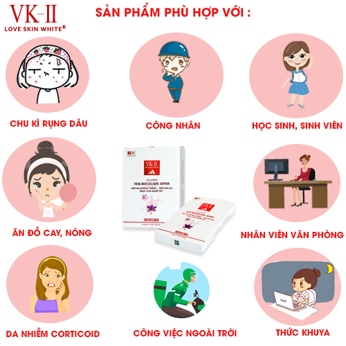 Mặt Nạ Dưỡng Trắng - Trẻ Hóa Da Nhụy Hoa Nghệ Tây VK II ( LSW ) ( 6 miếng/hộp )