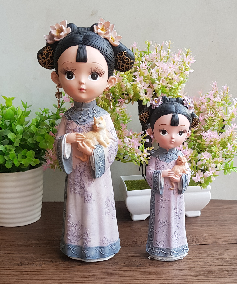 Tượng chibi thiếu nữ cổ trang 3D sinh động - mẫu 03