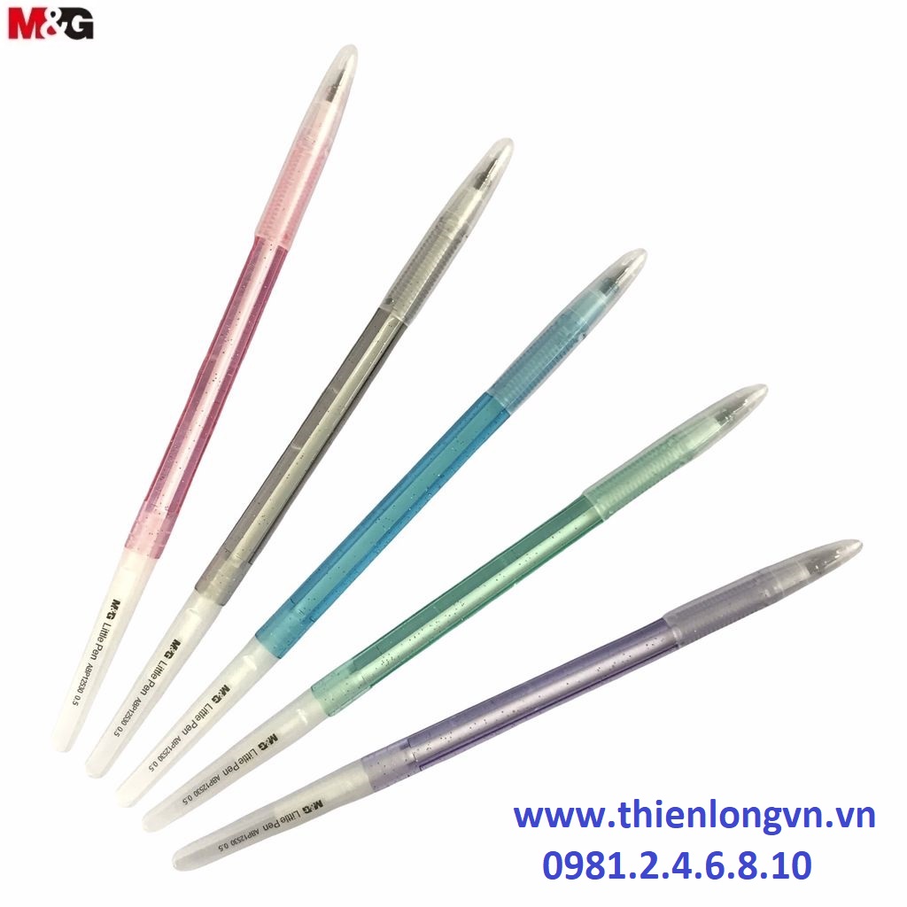 Combo 5 bút bi mực thơm M&amp;G - ABP12530 màu xanh ngòi 0.5mm