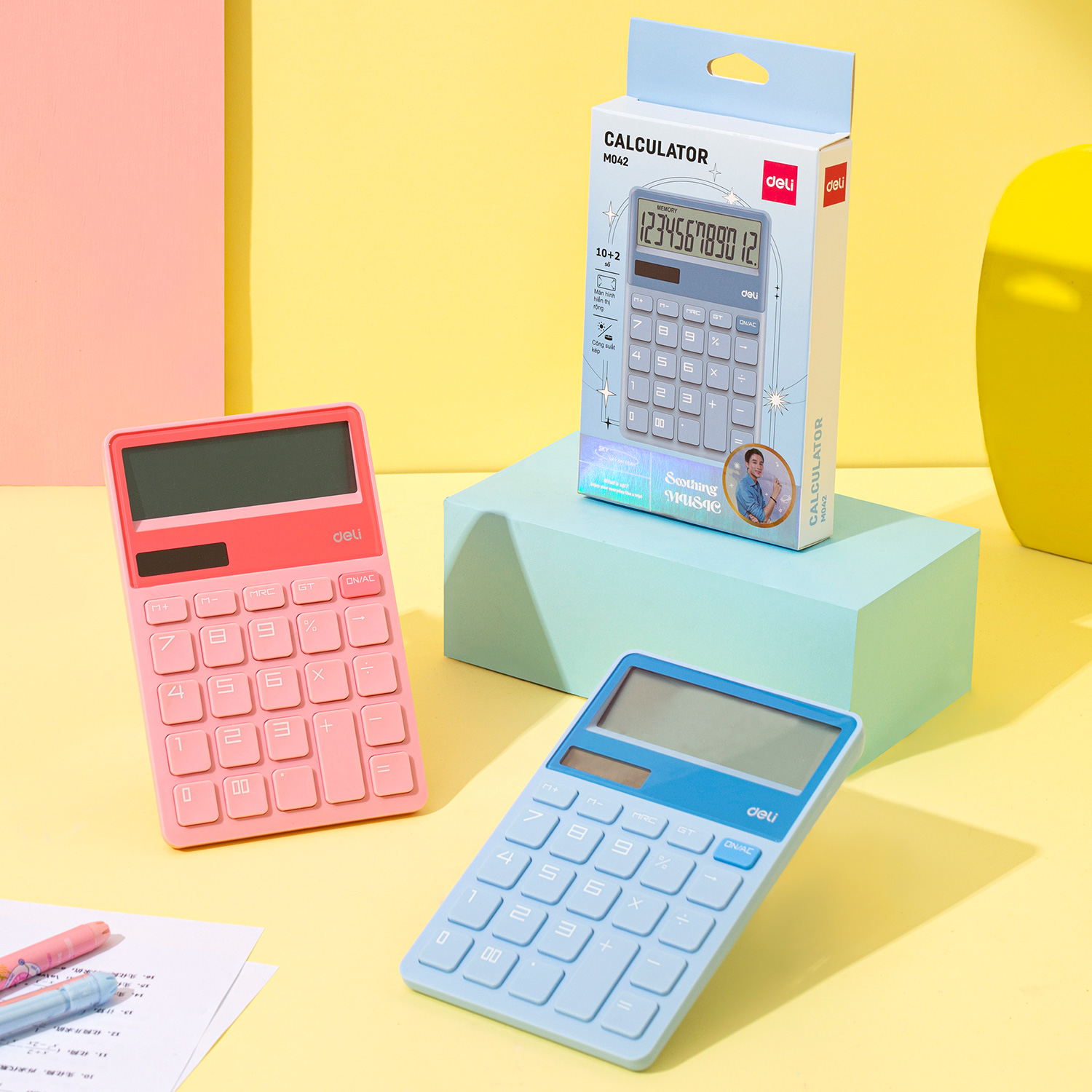 Máy Tính Cầm Tay Để Bàn Dùng Pin Có Năng Lượng Mặt Trời Màn Hình Cao Cấp BST Limited Giới Hạn - Phù Hợp Học Sinh Văn Phòng - CM042