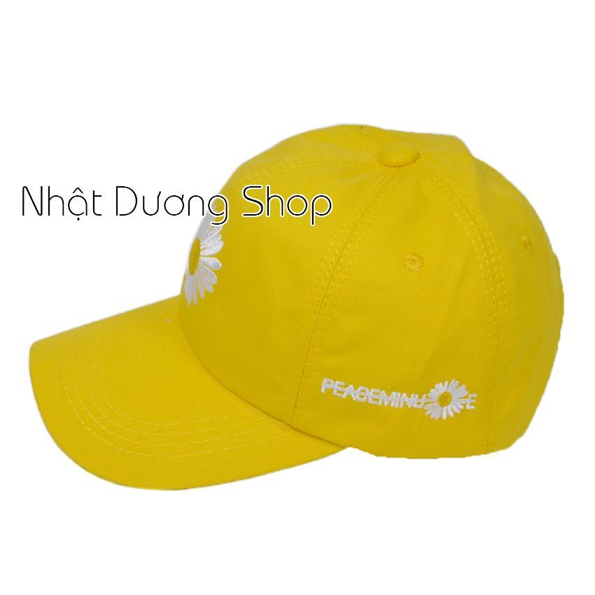 Mũ lưỡi trai hoa cúc họa mi nón kết hoa cúc được may bằng khóa gài cao cấp kết hợp chất liệu vải cotton