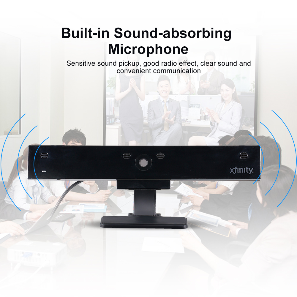 Camera Hội Nghị Góc Rộng HD 1080p Tự Động Lấy Nét Tích Hợp Micrô Không Có Ổ Đĩa, Màu Đen