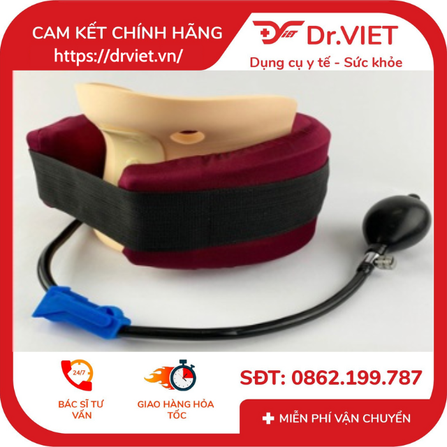 Đai cổ hơi Lucass NC-8 cao cấp-Đai kéo giãn cột sống cổ bằng hơi hỗ trợ thoát vị thoái hóa cổ
