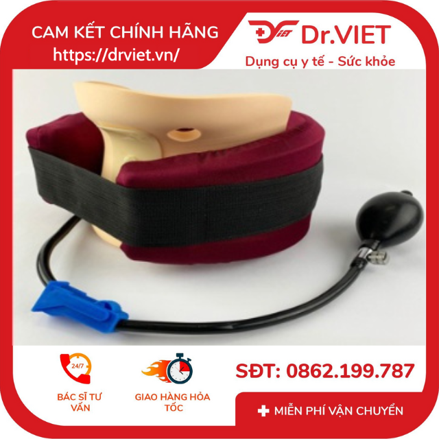 Đai cổ hơi Lucass NC-8 cao cấp-Đai kéo giãn cột sống cổ bằng hơi hỗ trợ thoát vị thoái hóa cổ