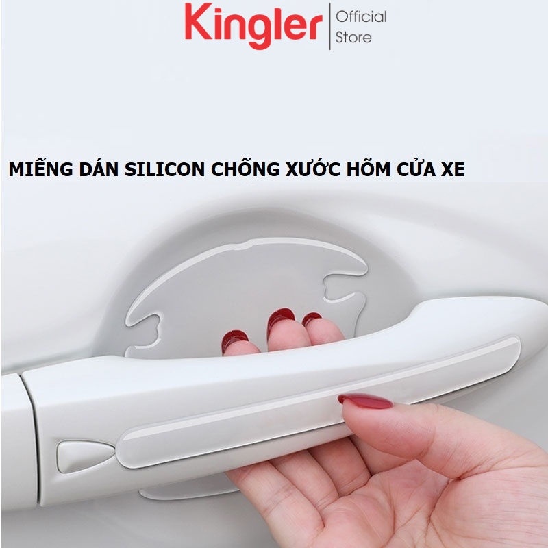 4 Miếng Silicone Dán Chống Xước Hõm Tay Nắm Cửa ôtô, Bảo Vệ Hõm Cửa Tránh Chầy Xước, Tiện Dụng, Dễ Dán. Kingler 9000