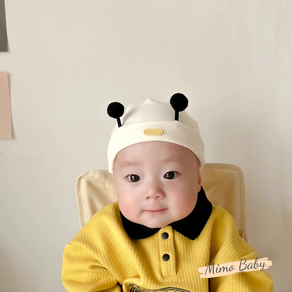 Mũ cotton chùm đầu gắn tai ong đáng yêu cho bé MD249 Mimo Baby