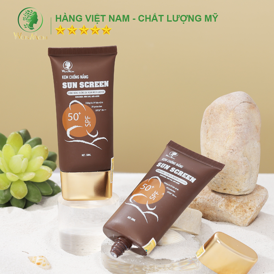 Bộ trắng da, sạch mụn nám, chống nắng cơ bản Wonmom ( 1 Kem nghệ tươi + 1 Serum mụn + 1 Kem chống nắng )