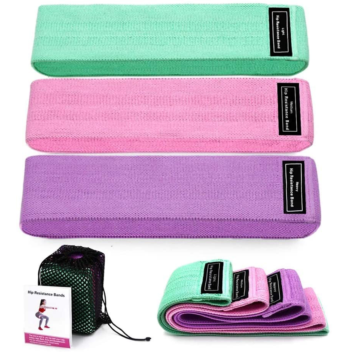Bộ 3 Dây Kháng Lực Tập Mông Trái Đào Mini Band – Dây Đàn Hồi Hỗ Trợ Tập Chân, Đùi, Mông Tập Gym Tập Thể Thao miniBand Cao Cấp Chính Hãng Dododios