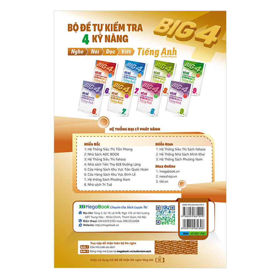 Big 4 Bộ Đề Tự Kiểm Tra 4 Kỹ Năng Nghe - Nói - Đọc - Viết Tiếng Anh Lớp 7 Tập 2