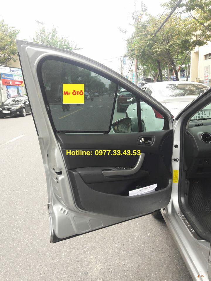 Rèm Che nắng xe Peugeot 408 loại 1 có hút nam châm, Vải dày dặn, chống nắng tuyệt đối