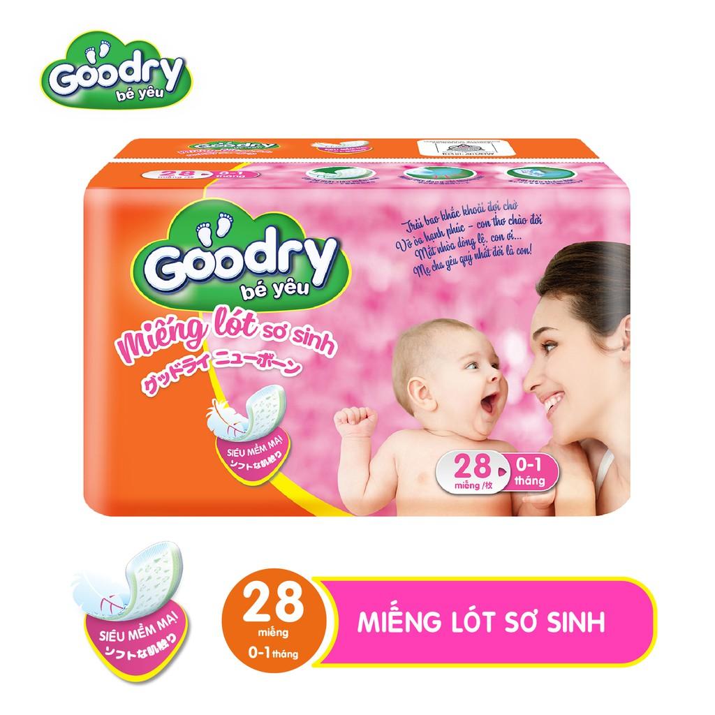 Miếng lót Goodry Sơ sinh 28 pcs công nghệ Nhật Bản mịn màng như nhung