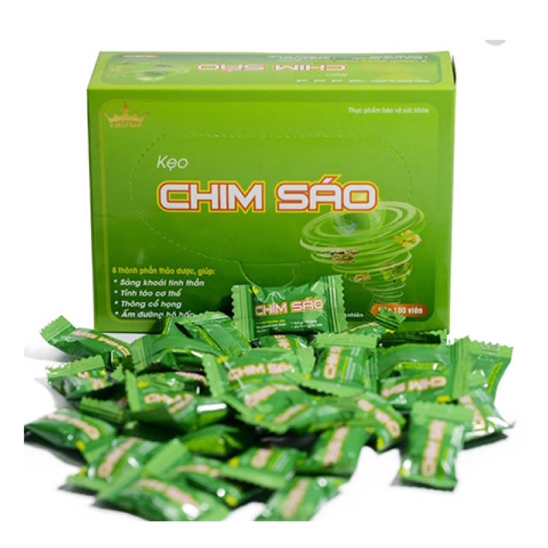 Kẹo Chim sáo Kingphar, hộp 100v, hạn chế buồn ngủ, giúp cơ thể tỉnh táo, sảng khoái