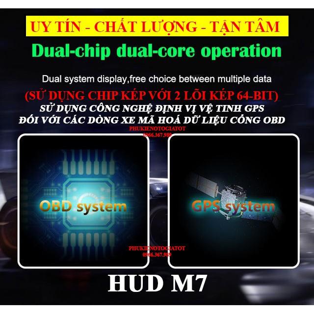 Màn hình HUD M7 hiển thị tốc độ trên kính lái ô tô