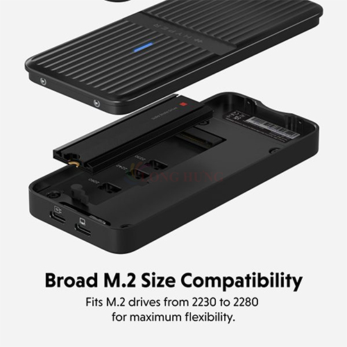 Hộp đựng ổ cứng HyperDrive Next USB4 80Gbps M.2 PCle Enclosure HD2500 - Hàng chính hãng