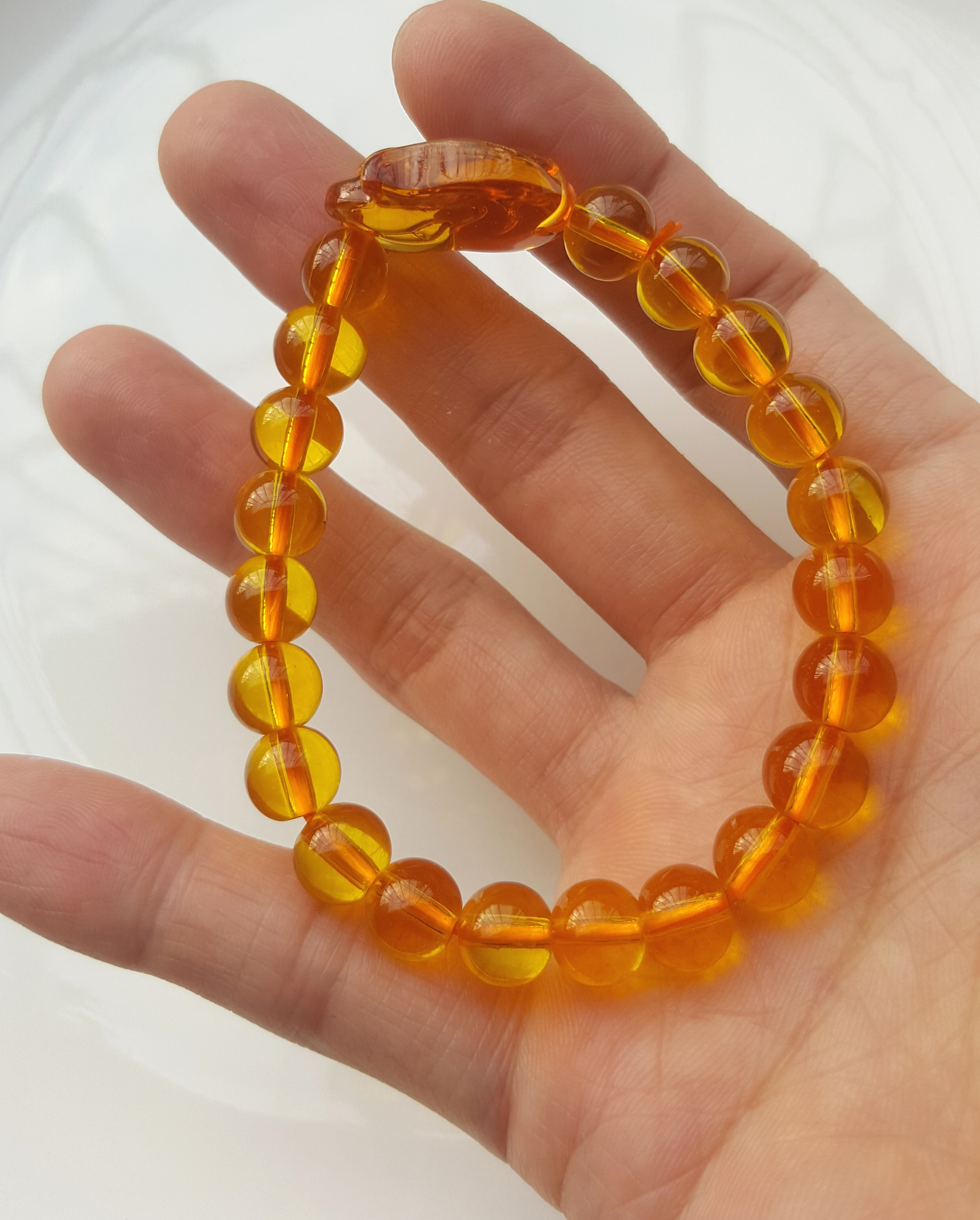 Vòng tay đá pha lê vàng mix hồ ly cầu tình duyên, trí tuệ, may mắn phong thủy