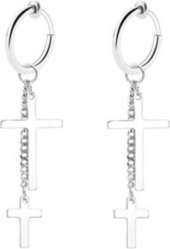 Bông Tai Nam KPOP Loại Kẹp Ko Cần Bấm Lỗ Tai Hình Thánh Giá Chất Liệu Thép Titan Ko Đen Ko Dị Ứng TT 1645 - 1 Cặp