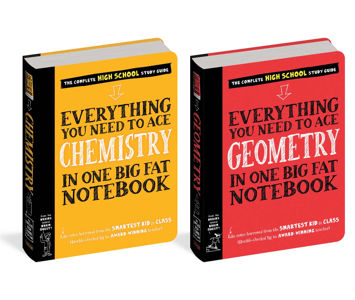 Sách Everything You Need To Ace Chemistry And Geometry Big Fat Notebooks ( Combo 2 Cuốn Sổ Tay Hoá Học Và Sổ Tay Hình Học Bản Tiếng Anh ) - Tổng Hợp Kiến Thức Hóa Học Và Hình Học Dành Cho Học Sinh Lớp 8 Đến Lớp 12 - Á Châu Books, Bìa Cứng, In Màu