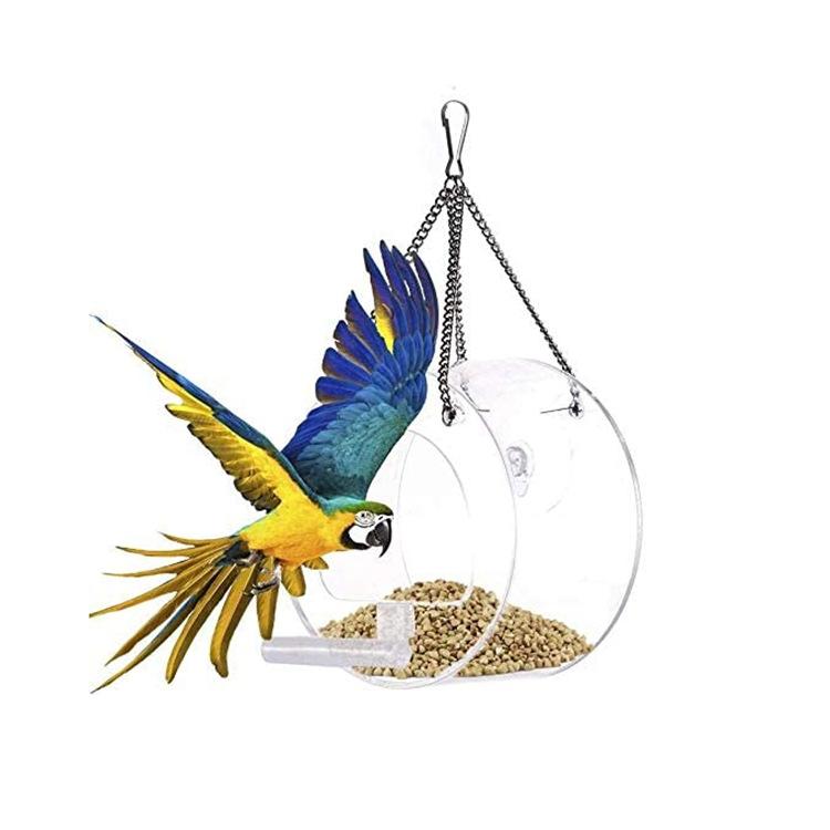 Máng Treo Hình Tròn Cho Chim Ăn, Có Thể Treo Ngoài Trời, Ban Công, Sân Vườn, Ban Công, Acrylic, 12.7 x 7.5 x 12.7 cm, 1 Mảnh