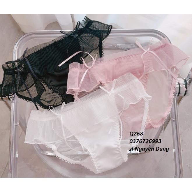 Quần Lót Nữ Ren Bi Phủ Lụa Satin Thời Trang Xuất Đông Âu . Hàng Loại Đẹp.
