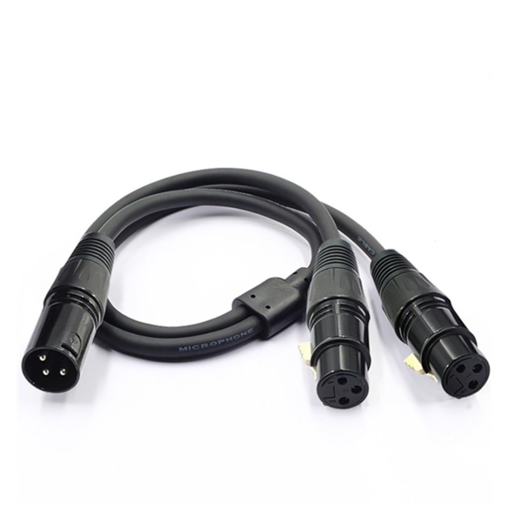 XLR Male to Dual Female XLR Y Cord Balanced Microphone Adaptor Patch Cable