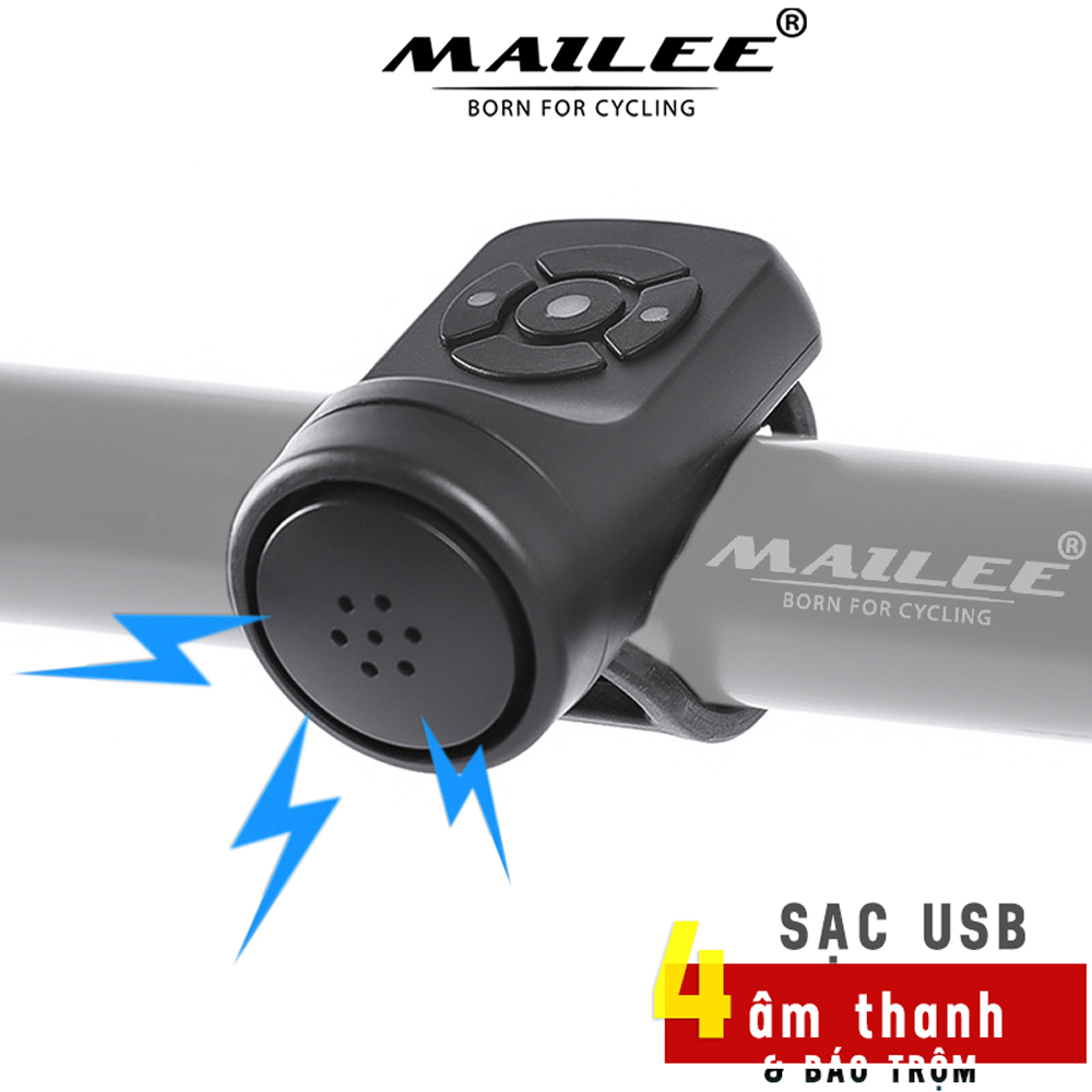 Còi Chuông Xe đạp EH-03 120dB sạc USB có chế độ chống trộm, 4 âm thanh điều chỉnh dung lượng 200mAh pin chờ 180 ngày - Mai Lee