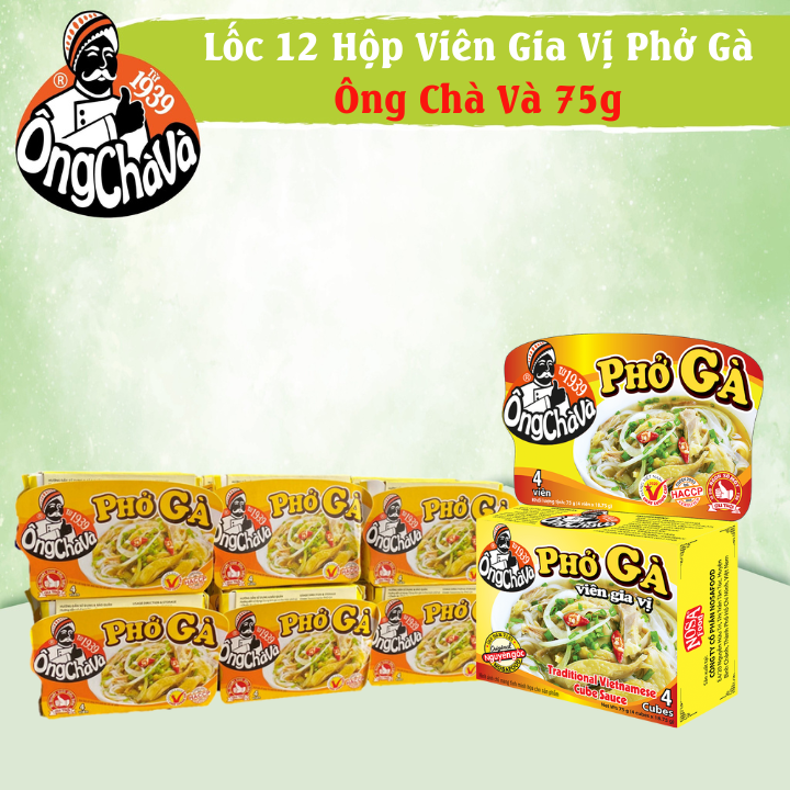Lốc 12 Hộp Viên Gia Vị Phở Gà Ông Chà Và 75g