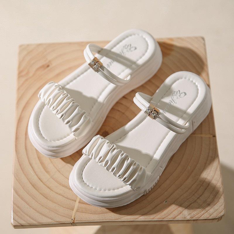 Ảnh thật Dép Sandal Quai Ngang Nhún Đế 3Cm Đeo Được 2 Kiểu G170