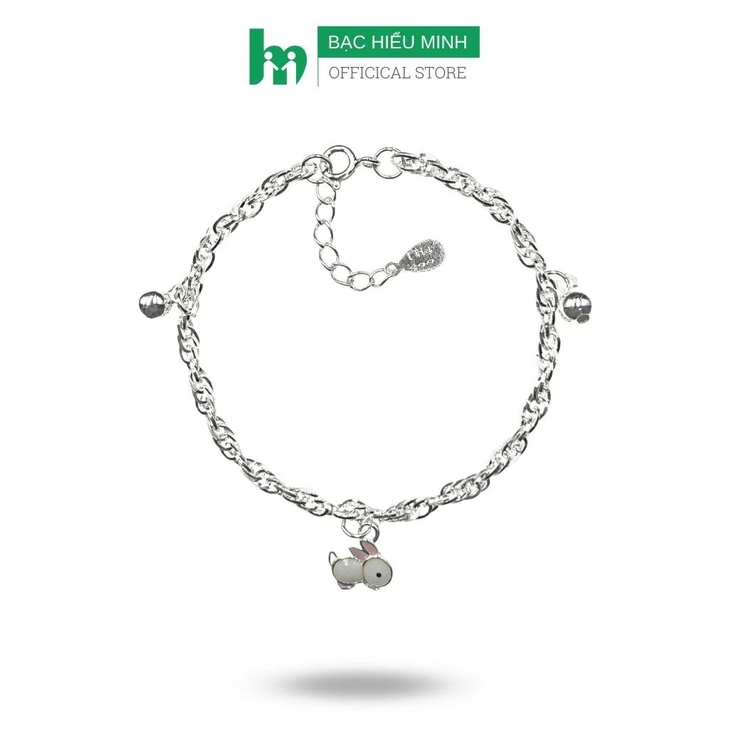 Vòng , Lắc Tay Chân Cho Bé Bạc Ta S99 Dây Xoắn Kép Mix Thỏ Dễ Thương BẠC HIỂU MINH LTE534
