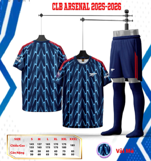 Bộ Quần Áo Bóng Đá Người Lớn - Arsenal 25/26 ( Vải Mè )