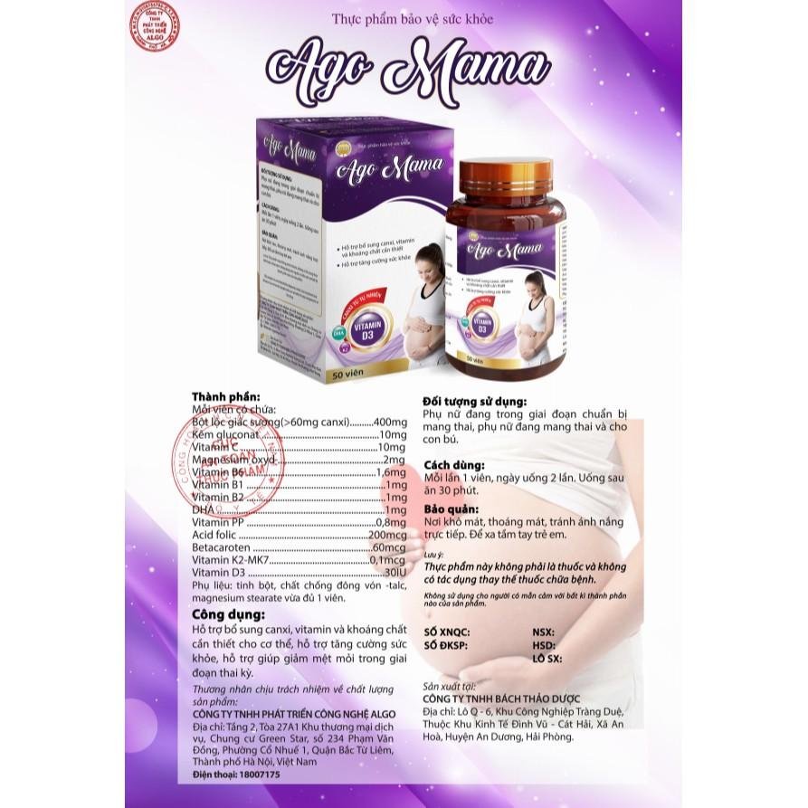 AGO MAMA chống thai lưu, xảy thai, dị tật từ LỘC GIÁC SƯƠNG HƯƠU, bổ sung DHA, Kẽm, Vitamin cho phụ nữ trước và sau sinh