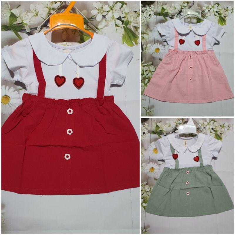 Váy Đầm cotton đũi hè giả yếm hàng Quảng Châu cao cấp cho bé gái 1-3 tuổi