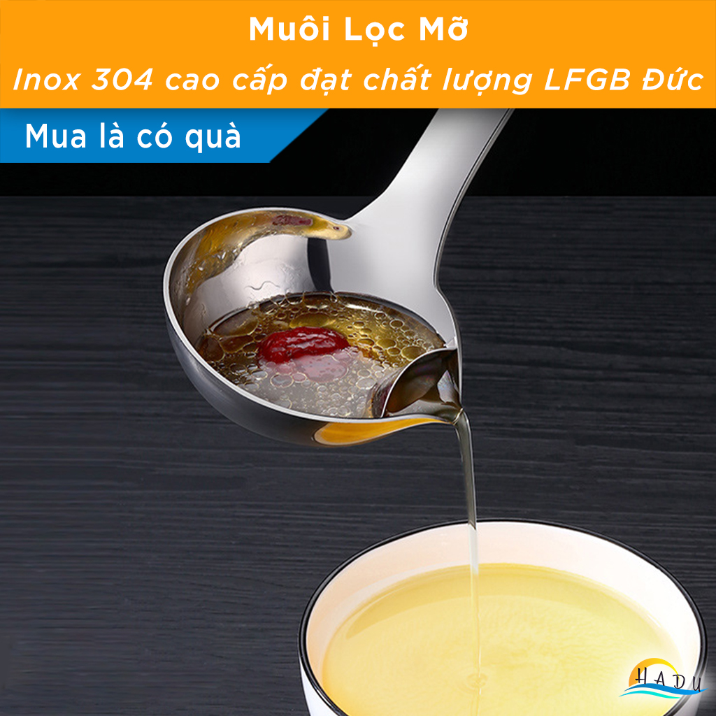 Muôi Canh Lọc Tách Dầu Mỡ Inox 304 Cao Cấp Đạt Chất Lượng Đức SSGP