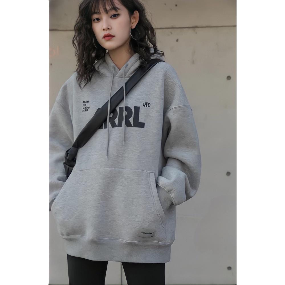 Áo Hoodie Nỉ Ngoại Unisex Nam Nữ ARRL Màu Xám